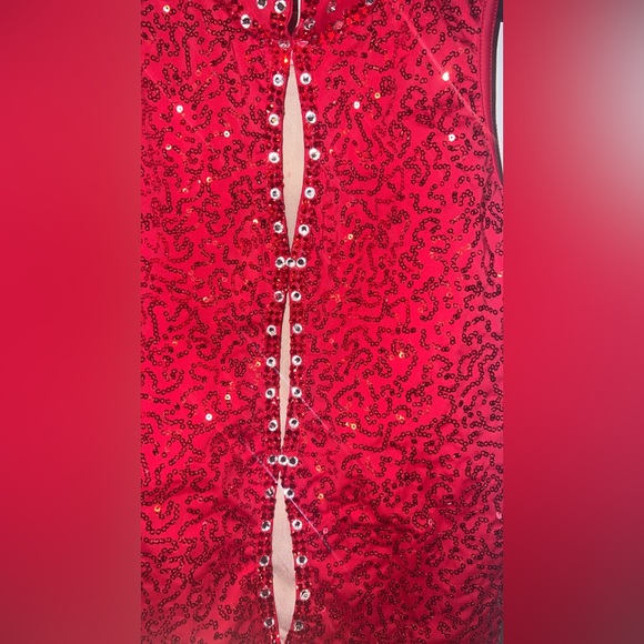 Beautiful Balera red sequin Dancewear medium adult body suit one piece - Picture 2 of 7